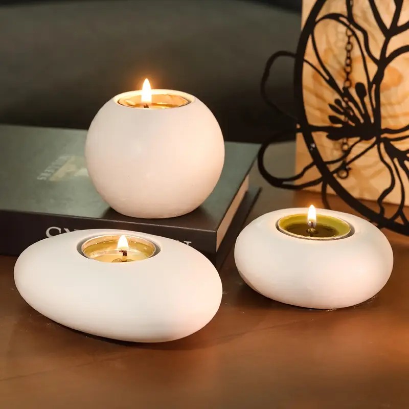 Candle Making Design - ティーライトキャンドルホルダー樹脂シリコンモールド、クリスタルボール/球体エポキシ樹脂モールド、楕円形石膏コンクリートフラワーポット作成モールド
