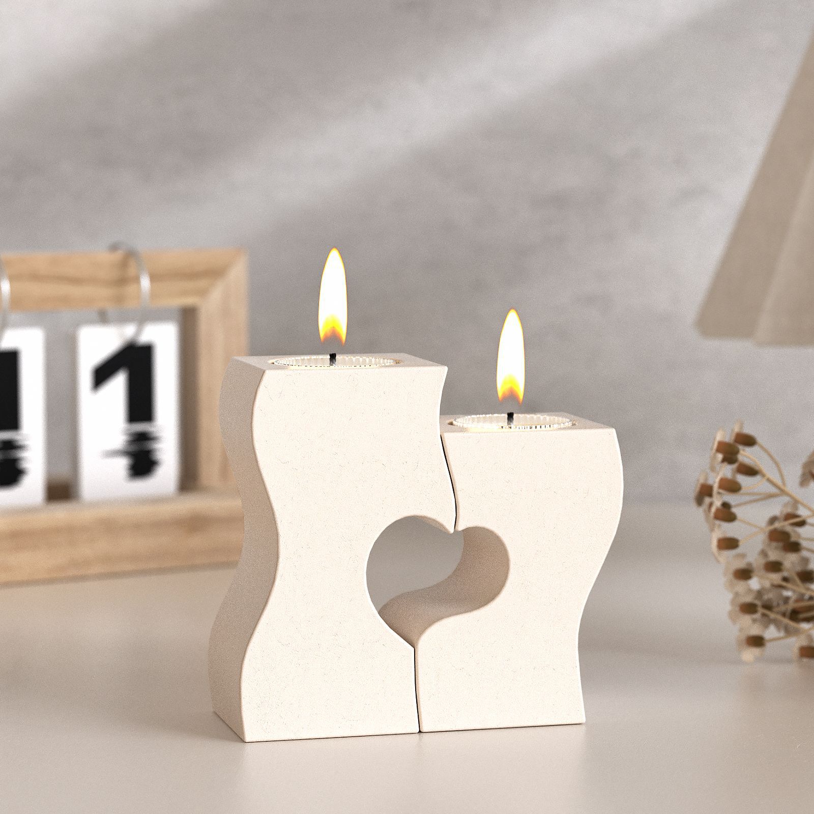 Candle Making Tutorial - S ハート燭台シリコーン金型 DIY キャンドルホルダー石膏石膏セメント型クラフトウェディングギフト注ぐ UV 樹脂作成ツール