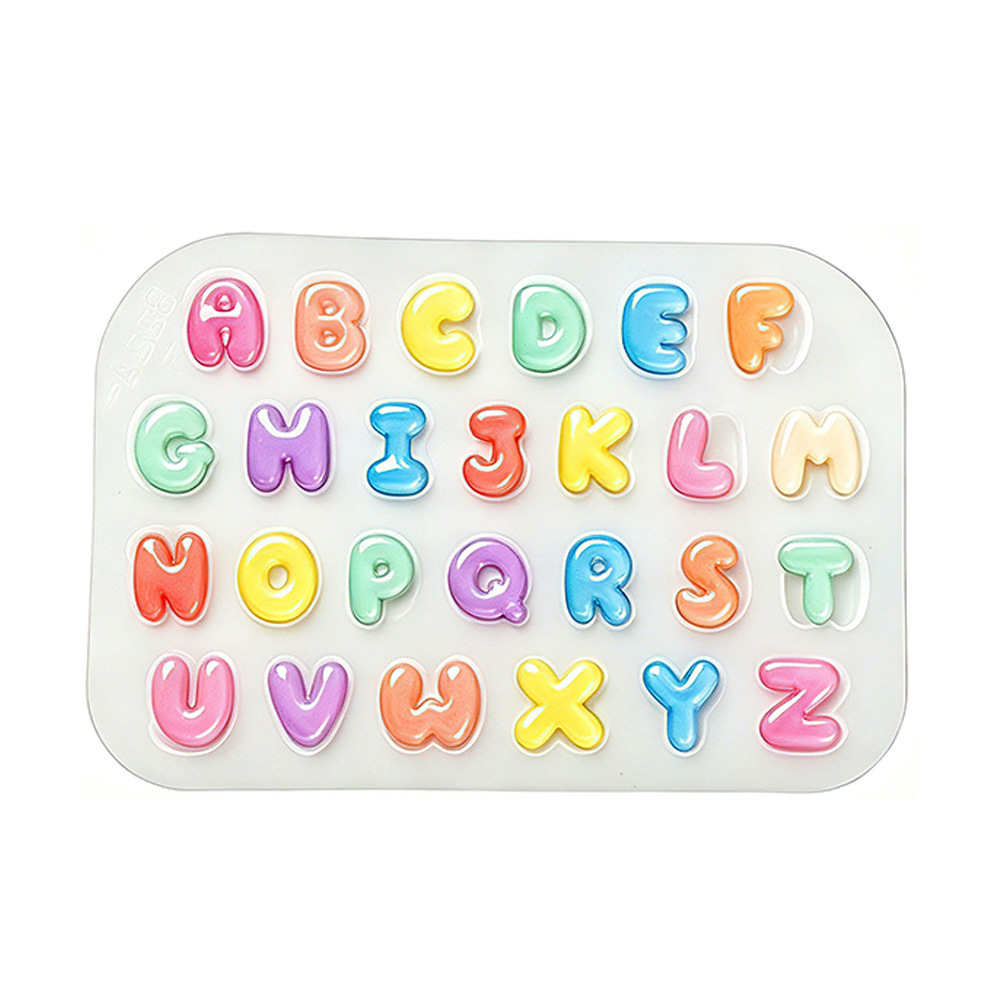 Candle Making Moulds - 2個入りミニレターシリコンモールド かわいいミニアルファベットA-Zキャスティングキット DIYキャンドルレジン DIYイヤリングネックレスペンダントジュエリークラフト