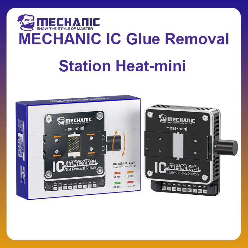 Heat Gun Embossing - メカニックオフィシャル IC接着剤除去ステーション 160-250 ℃ 調整可能なエアガン不要、はんだごて不要、iPhone CPU、Samsungチップの接着剤除去用