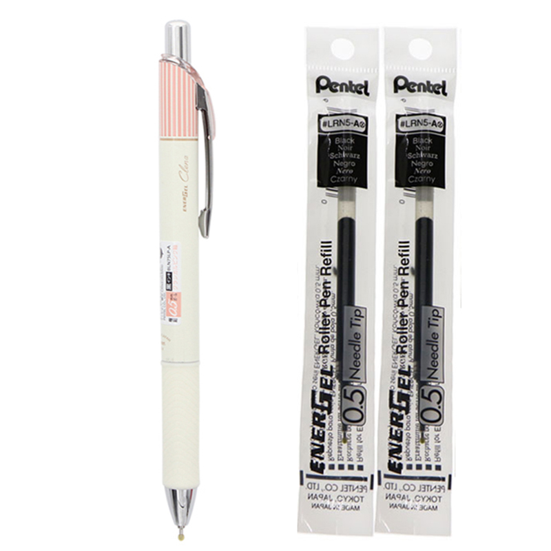 Pentel Pen Energel - 1ペン + 2リフィルlifemasterぺんてるenergel針点ゲルインクペンclena限定0.5ミリメートル赤/青/黒スムース書き込み用品