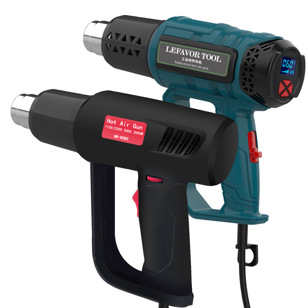 Heat Gun Embossing - LEFAVOR 2000W電動ホットエアガン 220V 工業用デュアル風速温度制御式 ビルディング/ヘアドライヤー ヒートガンノズル