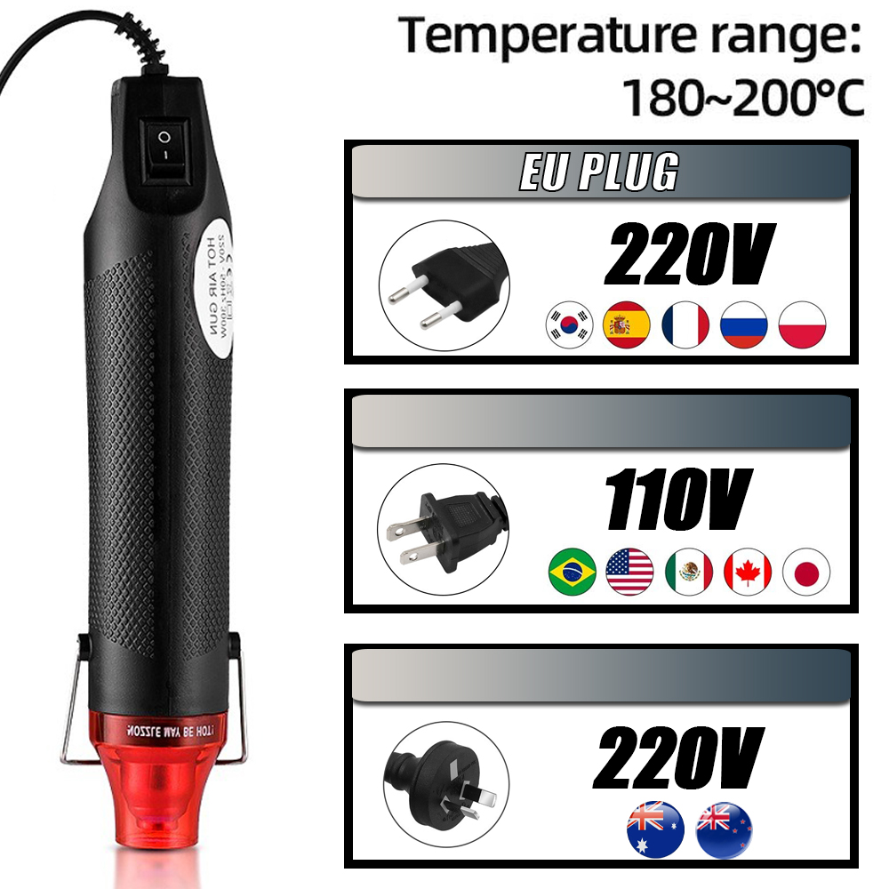 Heat Gun Embossing - 300 ワットホットエアガンポータブルミニヒーター DIY クラフトエンボスシュリンクラッピング PVC 多機能ハンドヘルド電熱ツール