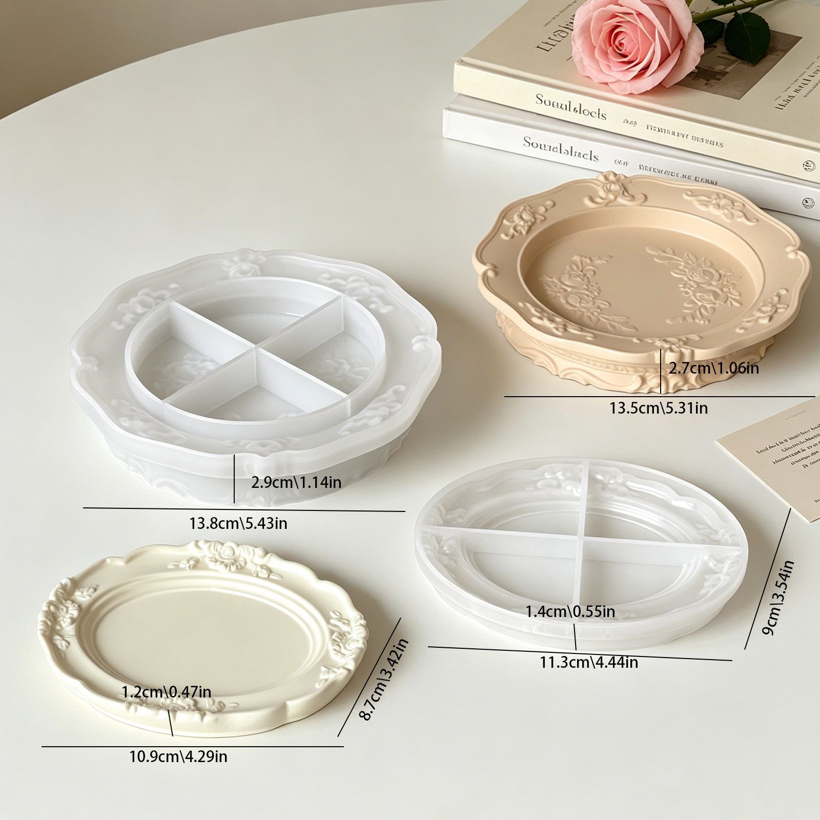 エレガントなヴィンテージバロックレースシリコンモールド、丸型 - Candle Making Moulds のレビューと価格