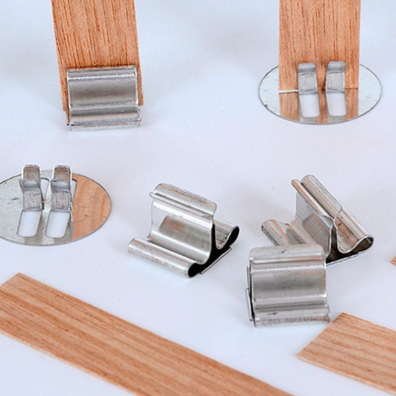 40 個の木製キャンドル芯セット クリップベース付き 無煙パ - Wood Wick Crackle のレビューと価格