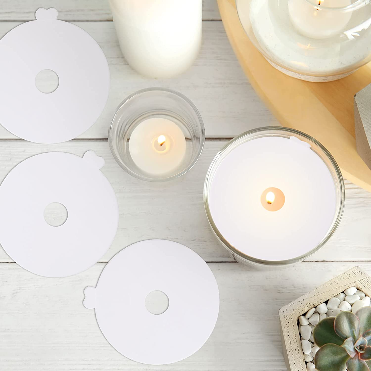 100 個キャンドルダストプロテクター紙キャンドル蓋キャンド - Candle Warning Label のレビューと価格