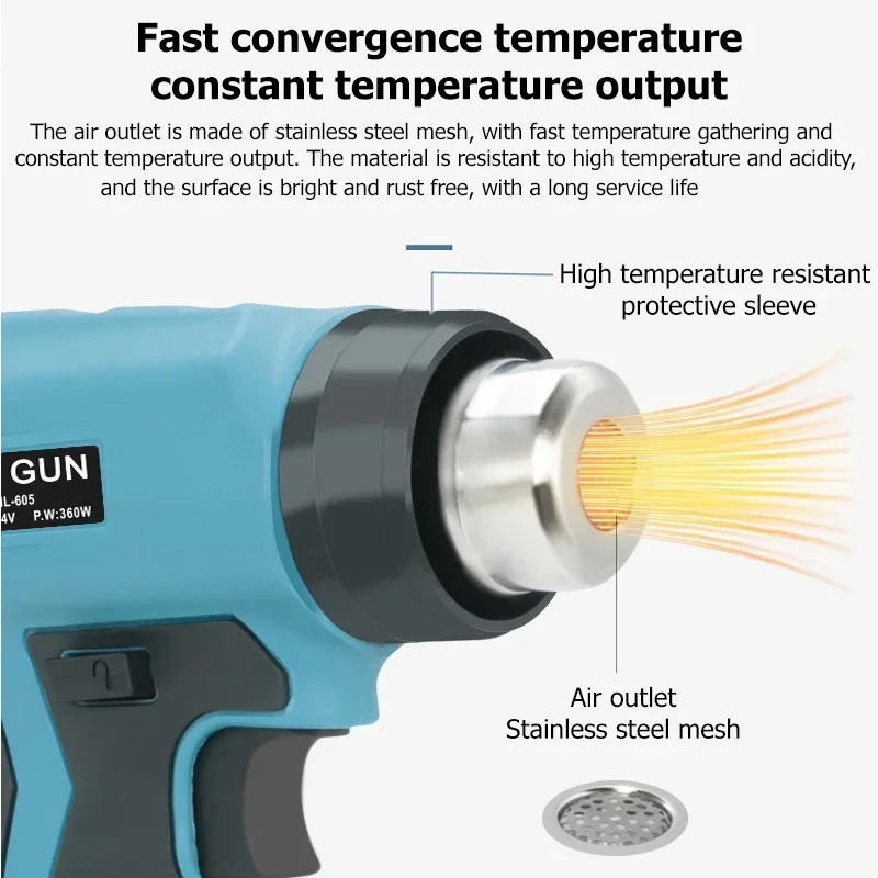 ホットエアガン高速加熱ポータブルヒートガン4つのノズルアタッ - Heat Gun Embossing のレビューと価格