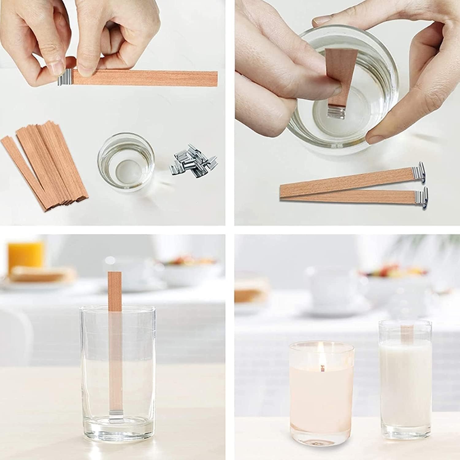 木製キャンドル芯とサステイナー付きDIYキャンドル作成キット - Wood Wick Crackle のレビューと価格
