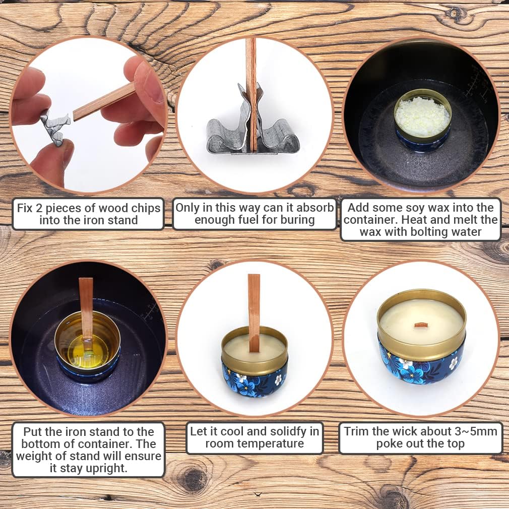 木製キャンドル芯とサステイナー付きDIYキャンドル作成キット - Wood Wick Crackle のレビューと価格