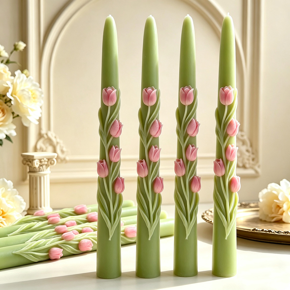 ロングポールフラワーテーパーキャンドルシリコンモールド3Dエ - Candle Making Reno のレビューと価格