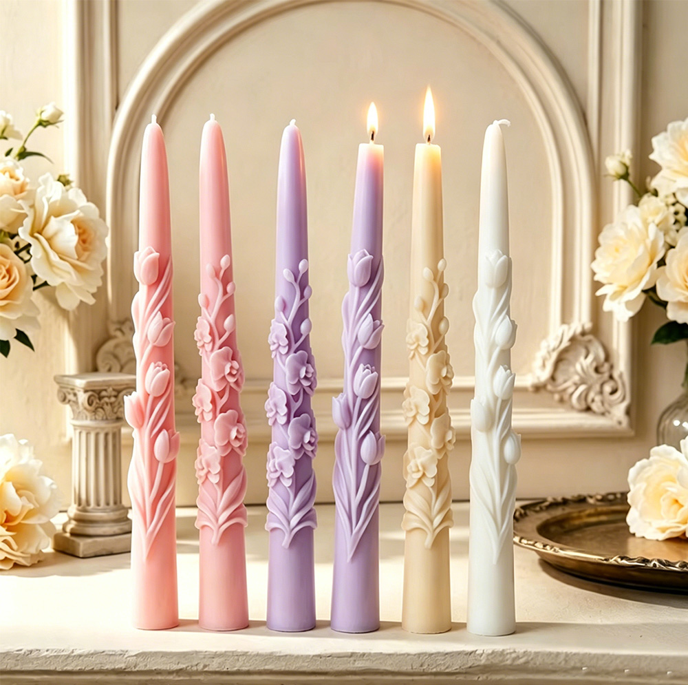 ロングポールフラワーテーパーキャンドルシリコンモールド3Dエ - Candle Making Reno のレビューと価格