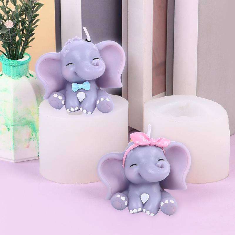 かわいい3D象型シリコンキャンドルモールド、簡単リリース、再 - Candle Making Moulds のレビューと価格