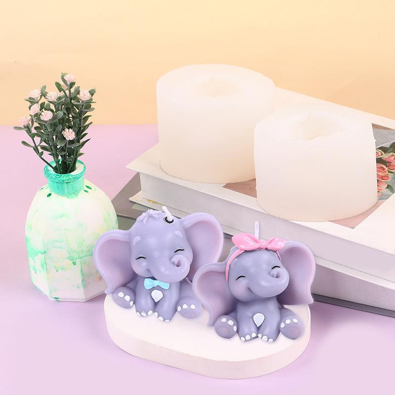 かわいい3D象型シリコンキャンドルモールド、簡単リリース、再 - Candle Making Moulds のレビューと価格