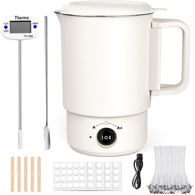 A47U 電気ワックス溶解ポットキット 温度計付き 800M - Candle Making Reno のレビューと価格