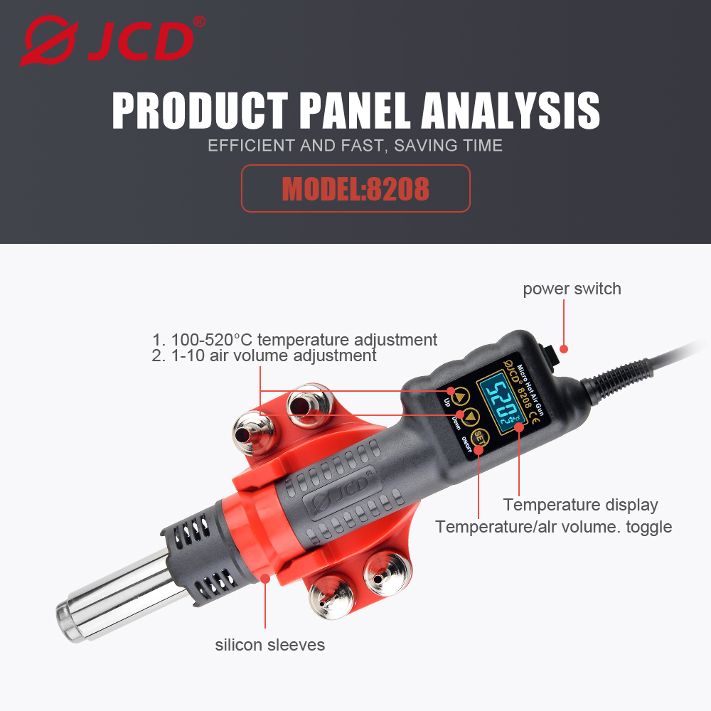 Jcd-マイクロ熱はんだ付けガン,750W,220V,110 - Heat Gun Embossing のレビューと価格