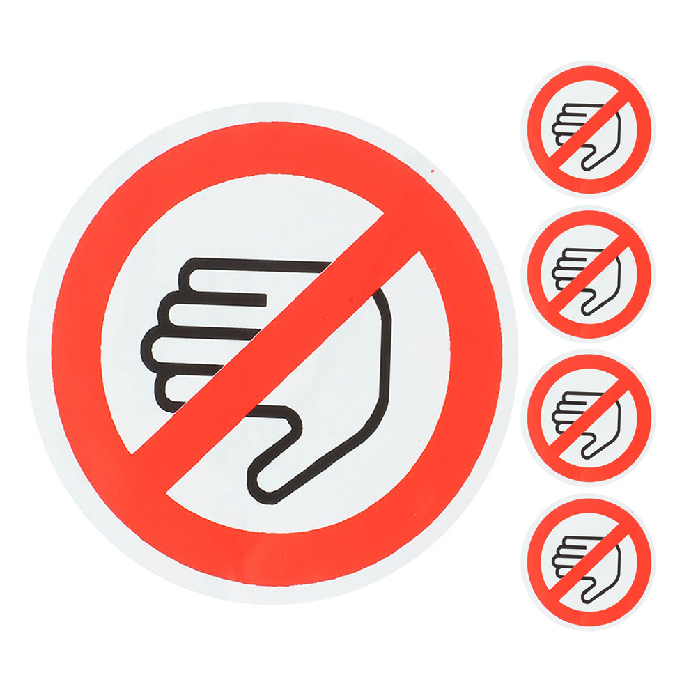 5枚入り安全警告ステッカー「触らないでください」自己粘着式剥 - Label Sticker Round のレビューと価格