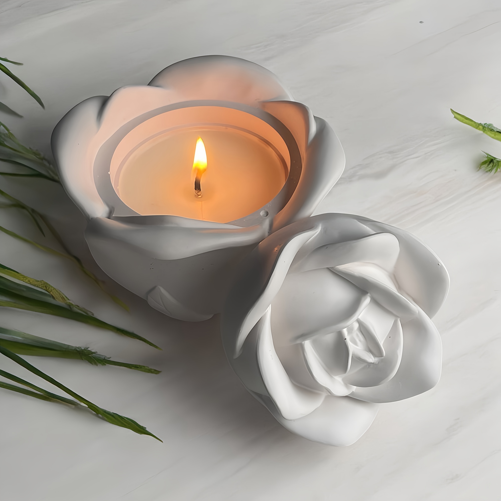 2ピースセット ローズ型シリコンモールド 蓋付き、エポキシ樹 - Candle Making Design のレビューと価格