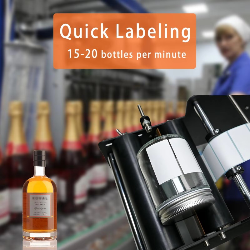 手動式丸型ボトルラベリングマシン 小型卓上ハンドクランク式半 - Label Sticker Round のレビューと価格