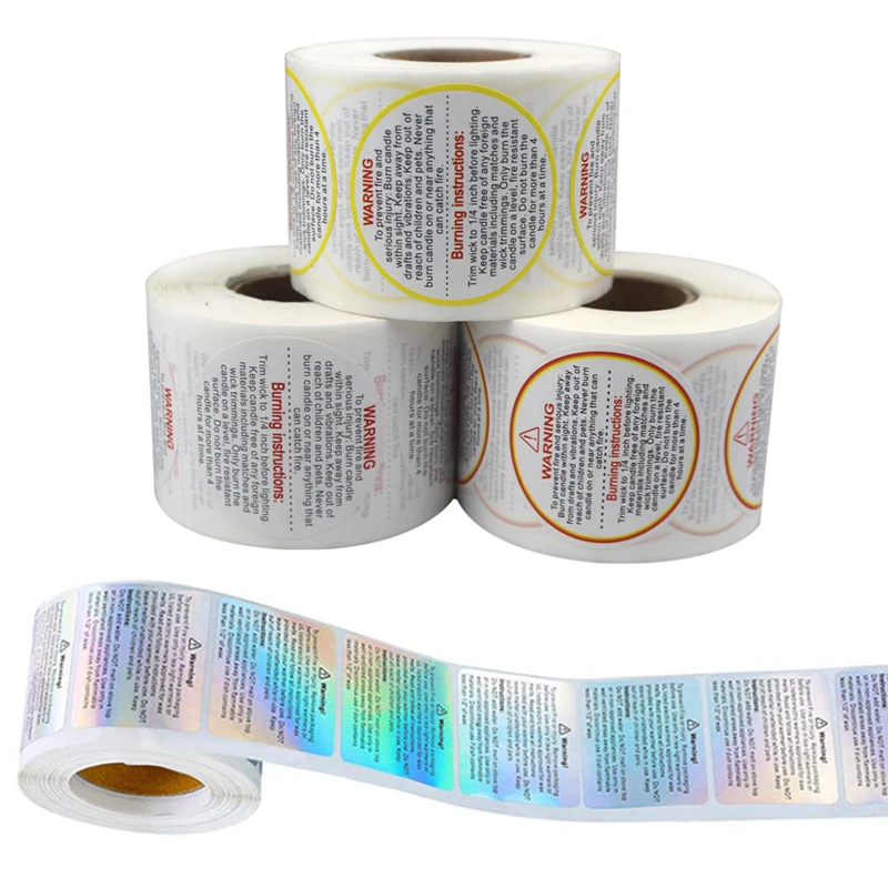 レーザーキャンドル警告ラベル,手作り防水ステッカー,ジャース - Candle Warning Label のレビューと価格