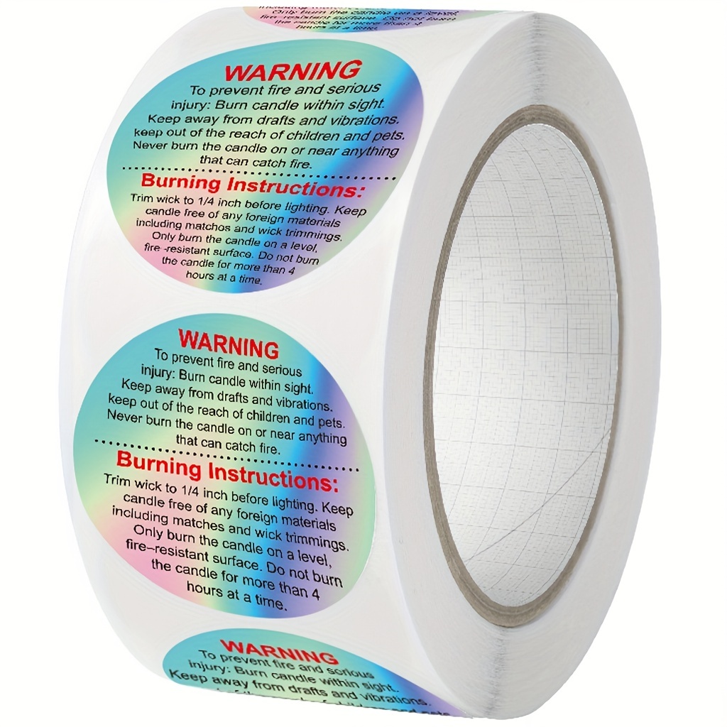 500枚 ワックスメルト警告ラベル、キャンドルジャー容器ステ - Candle Warning Label のレビューと価格