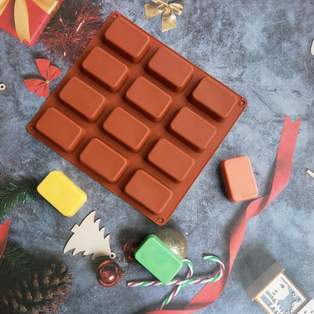 12キャビティスクエアシリコン石鹸型キャンドルキャンドルキャ - Candle Making Reno のレビューと価格