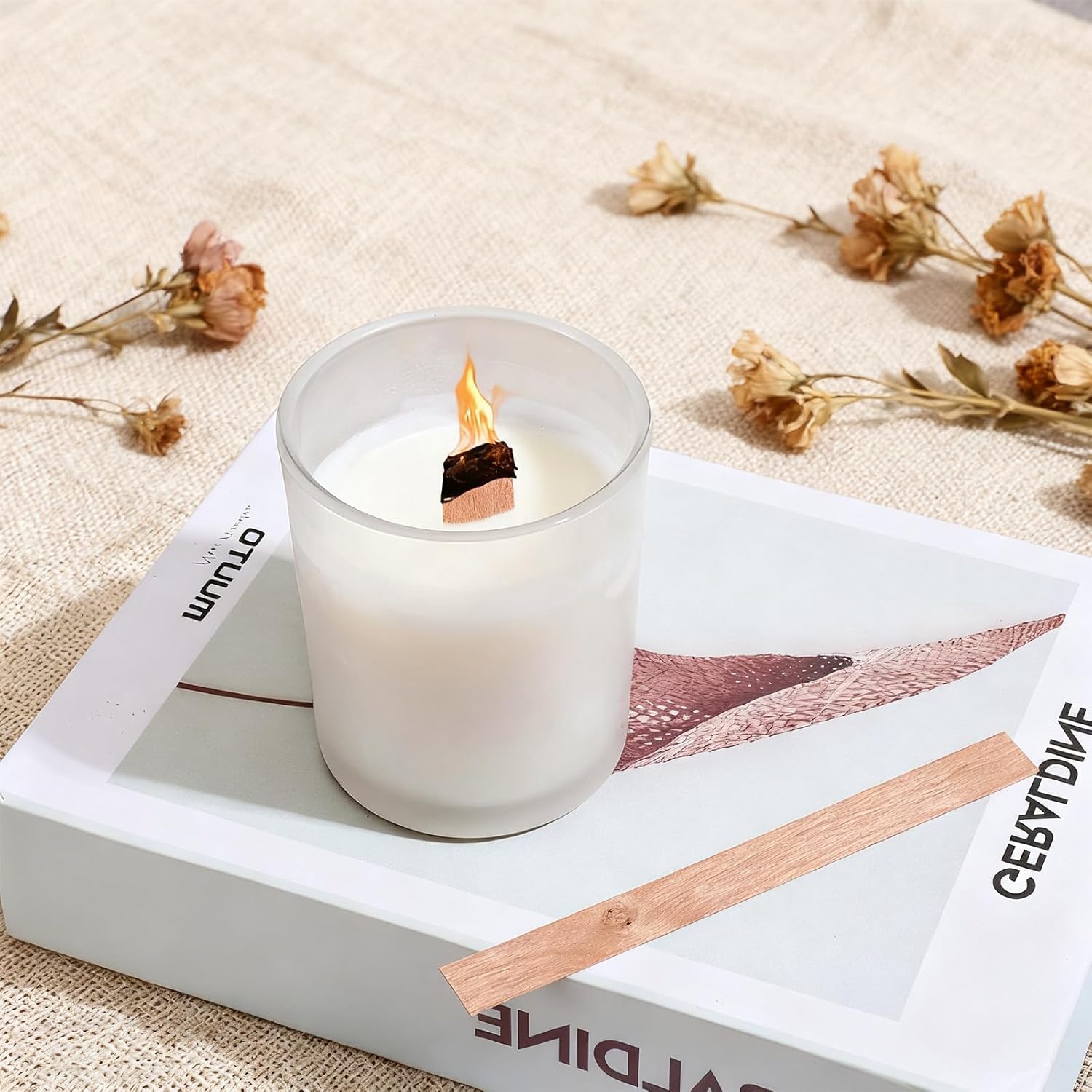 60個入り木製キャンドル芯 無煙木製芯 金属ベース付き キャ - Candle Making Reno のレビューと価格