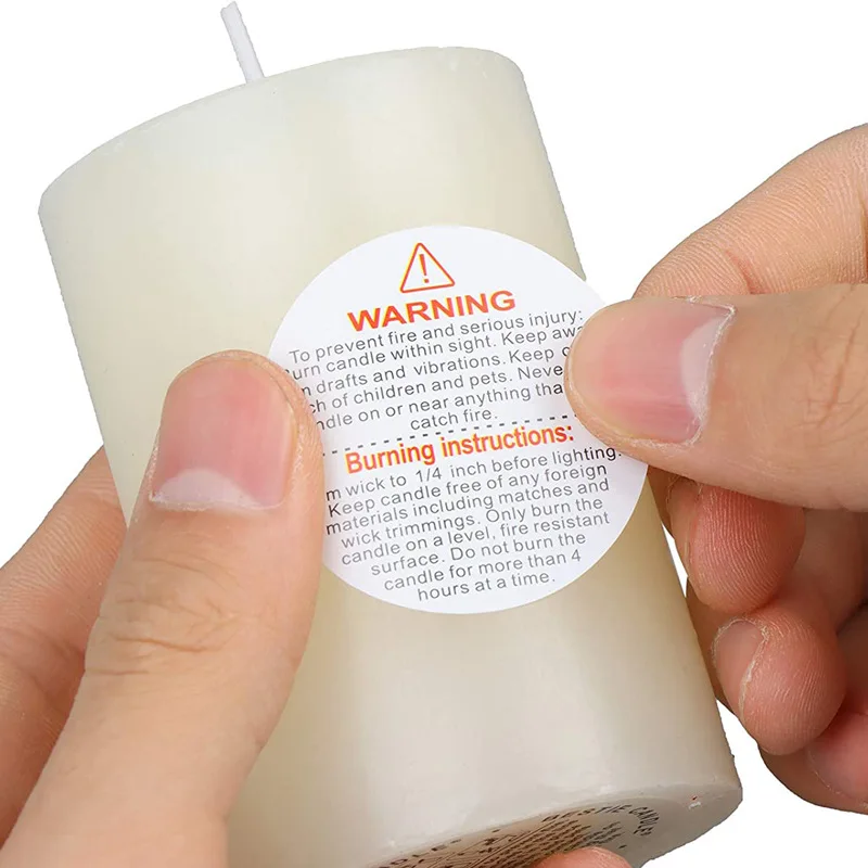 500 個防水キャンドル警告ステッカーレーザーキャンドルジャ - Candle Warning Label のレビューと価格