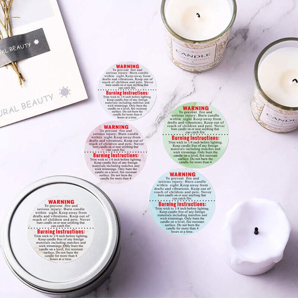 自己粘着ラベル円形警告ステッカーワックス溶融安全ステッカーキ - Candle Warning Label のレビューと価格