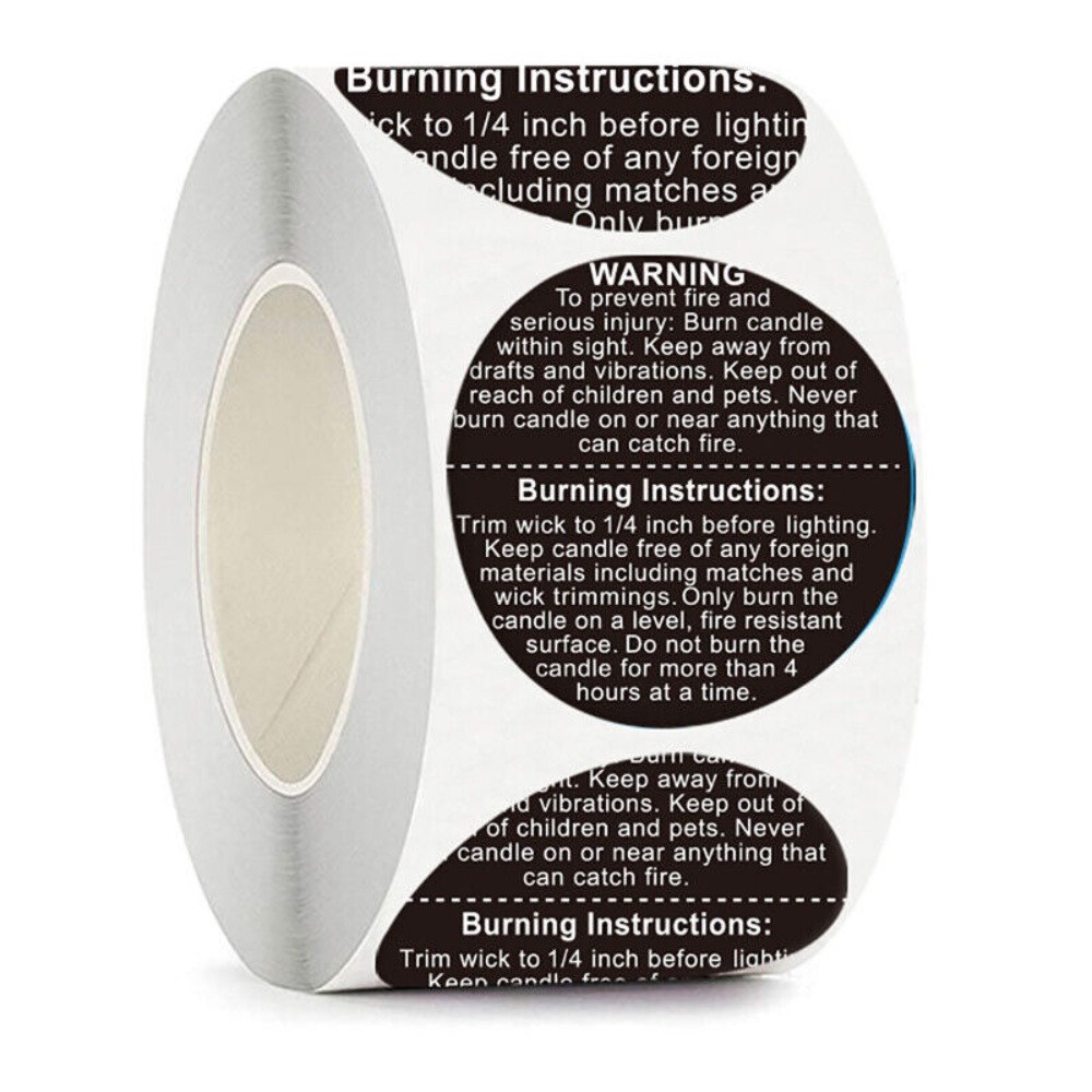 自己粘着ラベル キャンドルジャー容器ラベル ワックスメルト安 - Candle Warning Label のレビューと価格
