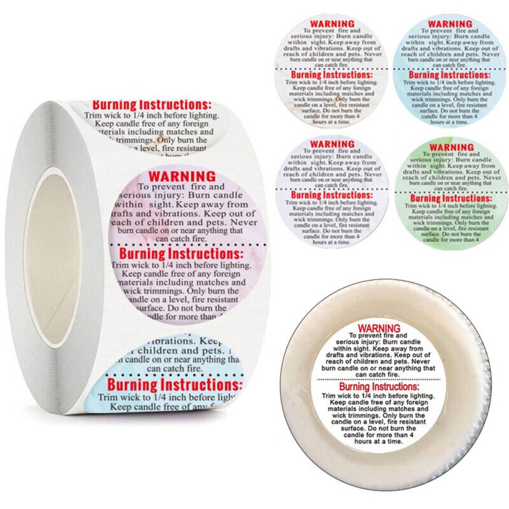 自己粘着ラベル キャンドルジャー容器ラベル ワックスメルト安 - Candle Warning Label のレビューと価格