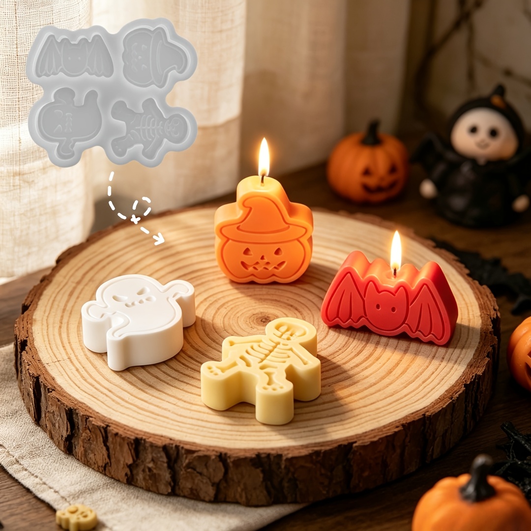 4つの空洞を持つシリコン樹脂型セット。DIY粘土の幽霊、カボ - Candle Making Design のレビューと価格
